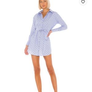 Tularosa chambray tie mini shirt dress